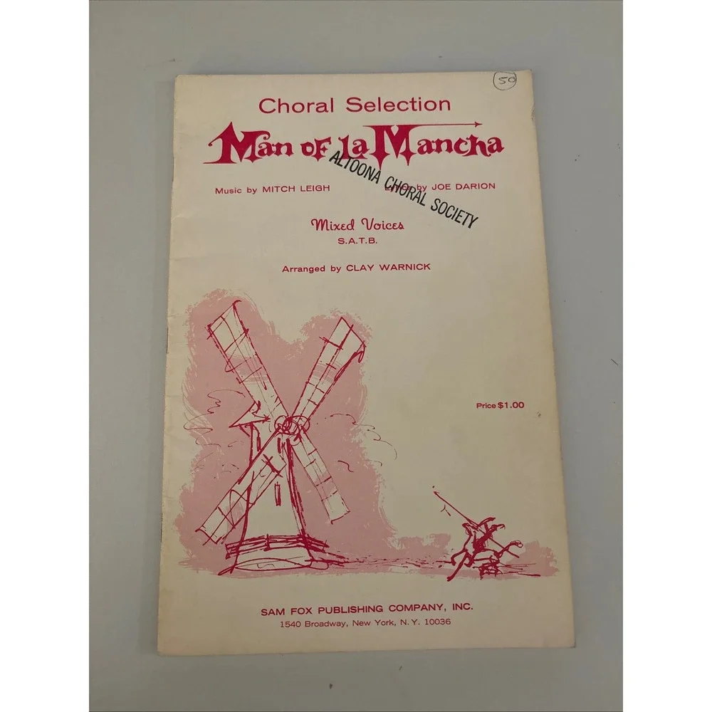 Man of La Mancha Choral Sheet Music Mixed Voices S.A.T.B. Sam Fox Publishing